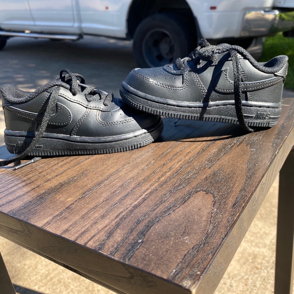 Nike Air Force 1 Triple Black 314194-009 Toddler Shoes - Size 8C